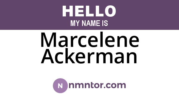 Marcelene Ackerman