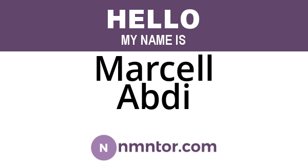 Marcell Abdi