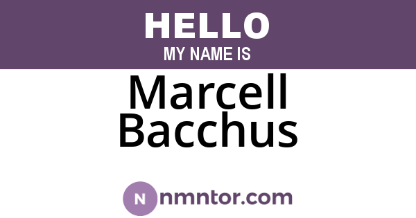 Marcell Bacchus