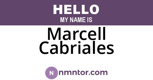 Marcell Cabriales