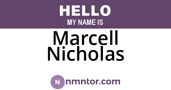 Marcell Nicholas