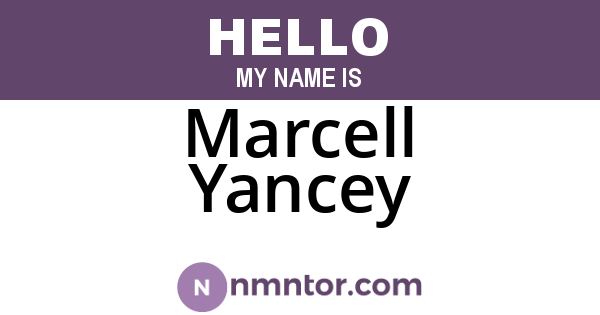 Marcell Yancey