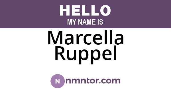 Marcella Ruppel