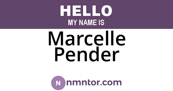 Marcelle Pender