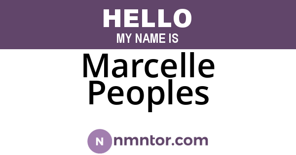 Marcelle Peoples