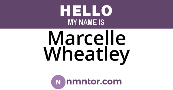 Marcelle Wheatley