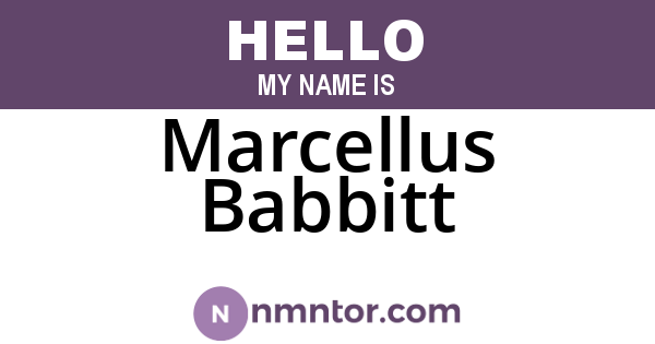 Marcellus Babbitt