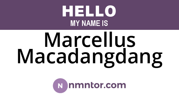 Marcellus Macadangdang