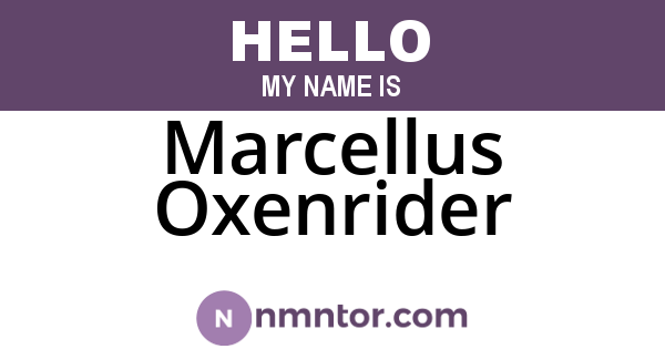 Marcellus Oxenrider