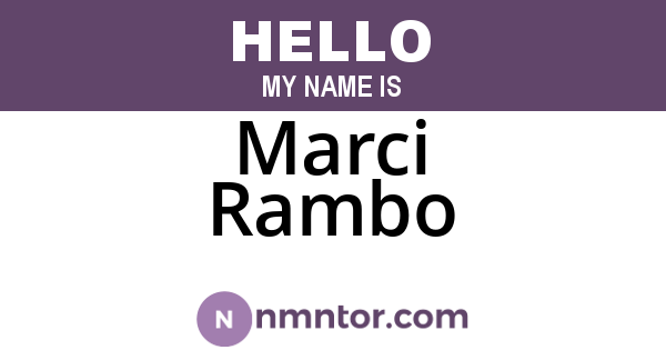 Marci Rambo