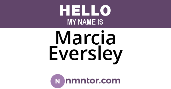 Marcia Eversley