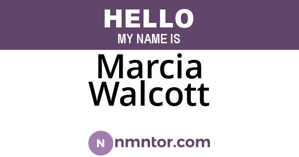 Marcia Walcott