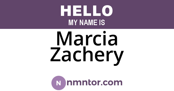 Marcia Zachery