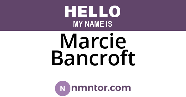Marcie Bancroft
