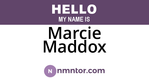 Marcie Maddox