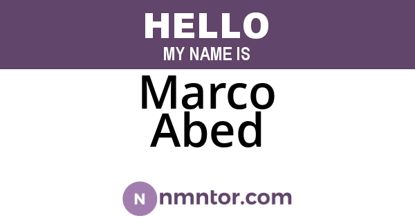 Marco Abed