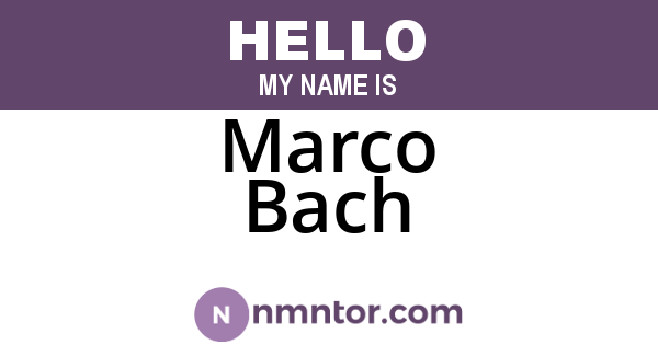 Marco Bach