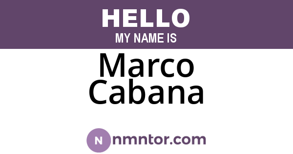 Marco Cabana