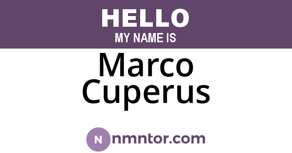 Marco Cuperus