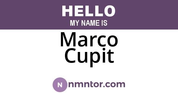 Marco Cupit