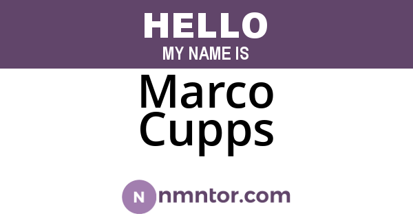 Marco Cupps