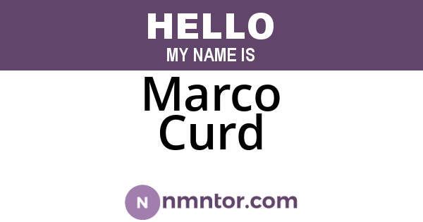 Marco Curd