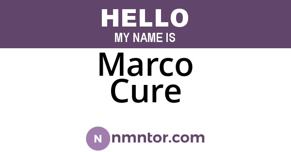 Marco Cure