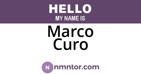 Marco Curo