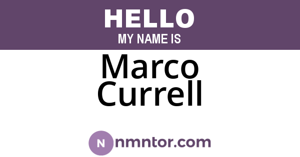 Marco Currell