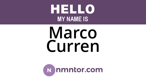 Marco Curren