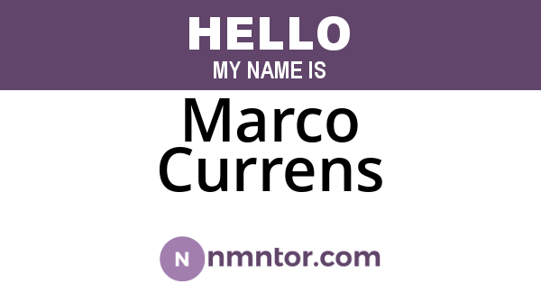 Marco Currens