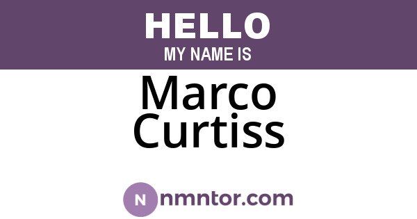 Marco Curtiss