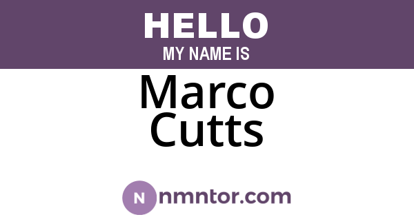Marco Cutts
