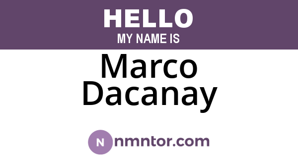 Marco Dacanay