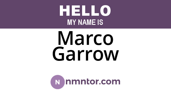 Marco Garrow