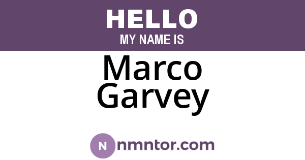 Marco Garvey