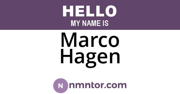 Marco Hagen
