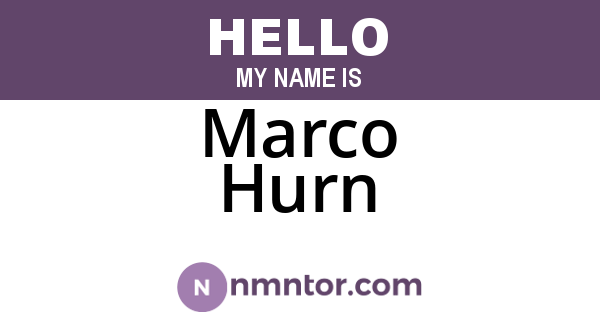 Marco Hurn