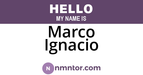 Marco Ignacio