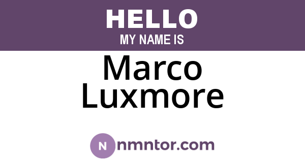 Marco Luxmore