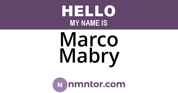Marco Mabry