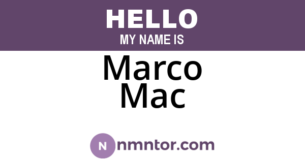Marco Mac