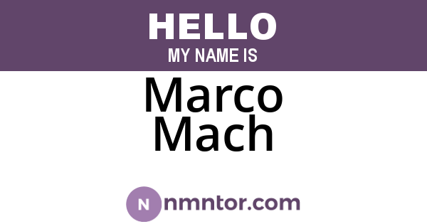 Marco Mach