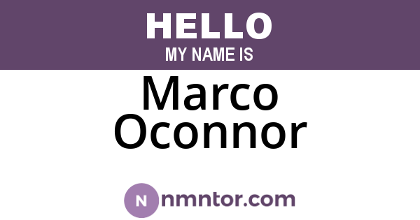 Marco Oconnor