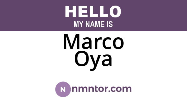 Marco Oya