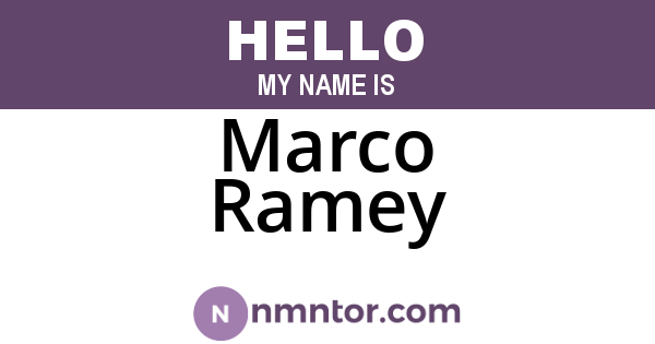 Marco Ramey