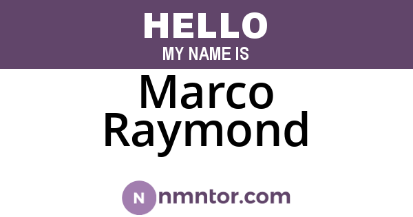 Marco Raymond