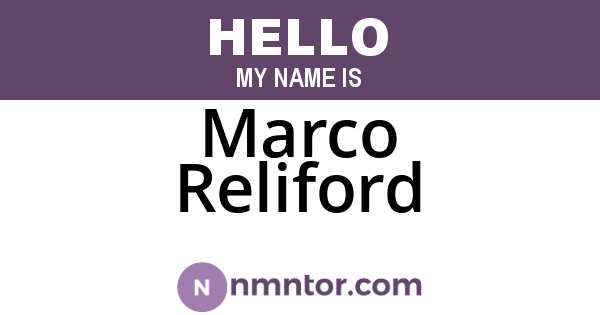 Marco Reliford