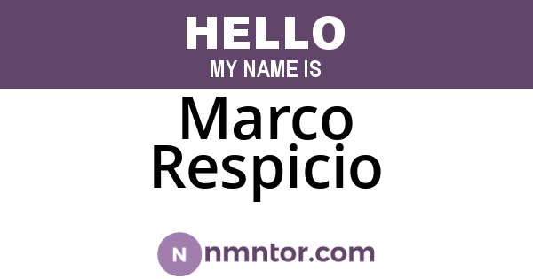 Marco Respicio