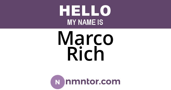 Marco Rich